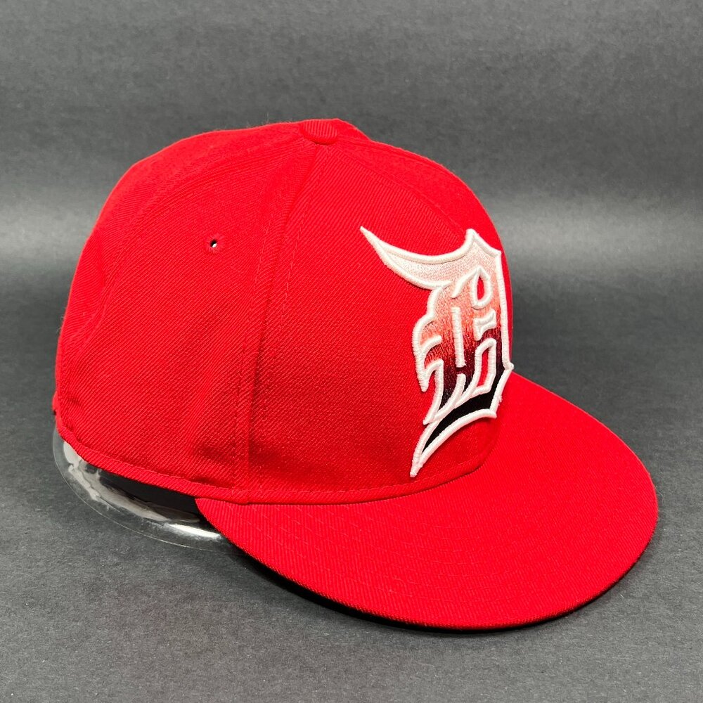 Vtg Detroit Tigers MLB Fitted 7 3/4 Hat New Era 59Fifty Red Baseball Script Mens - Picture 9 of 16
